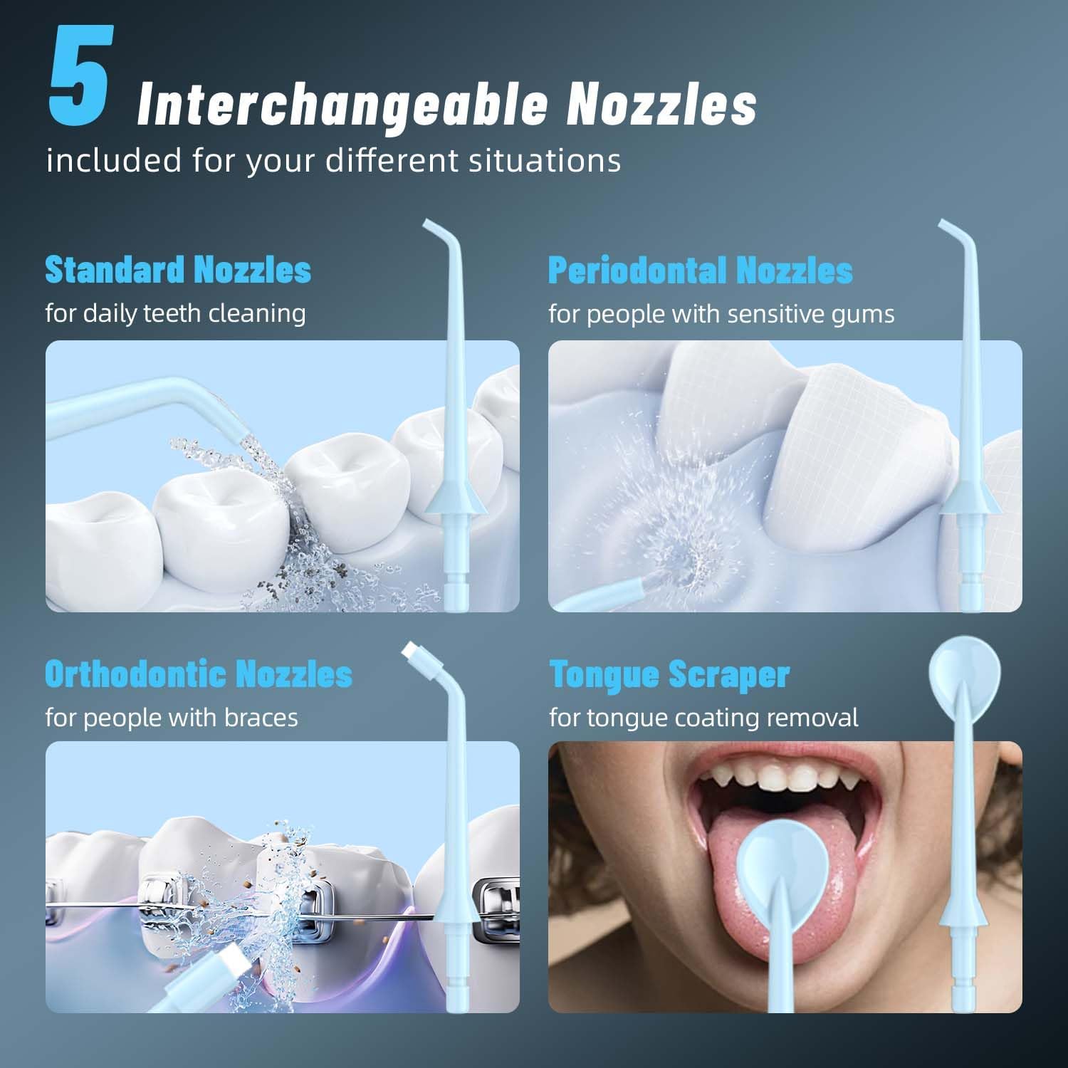 Water Dental Flosser Pick for Teeth Portable Oral Irrigator Rechargeable Travel… — photo 3
