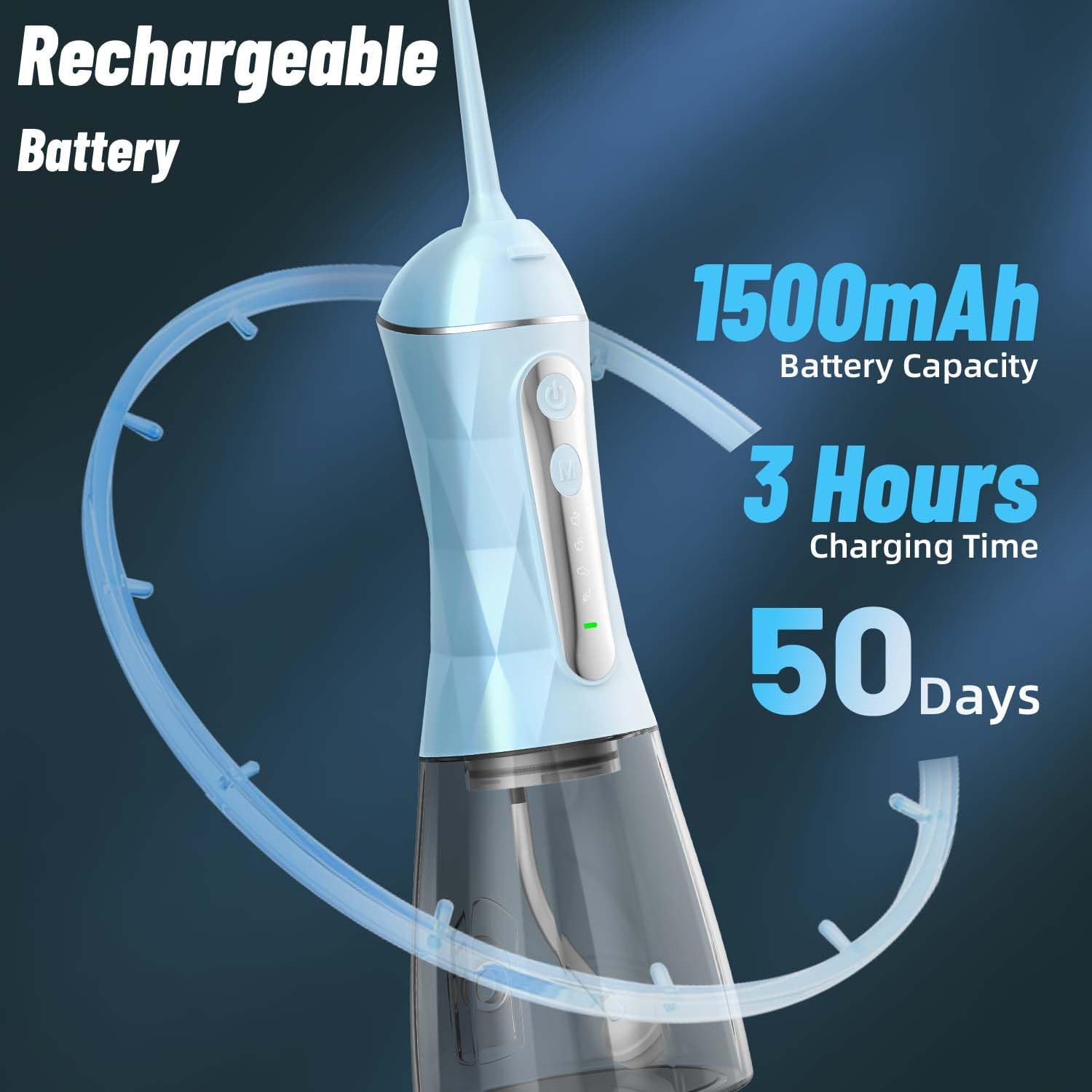 Water Dental Flosser Pick for Teeth Portable Oral Irrigator Rechargeable Travel… — photo 5