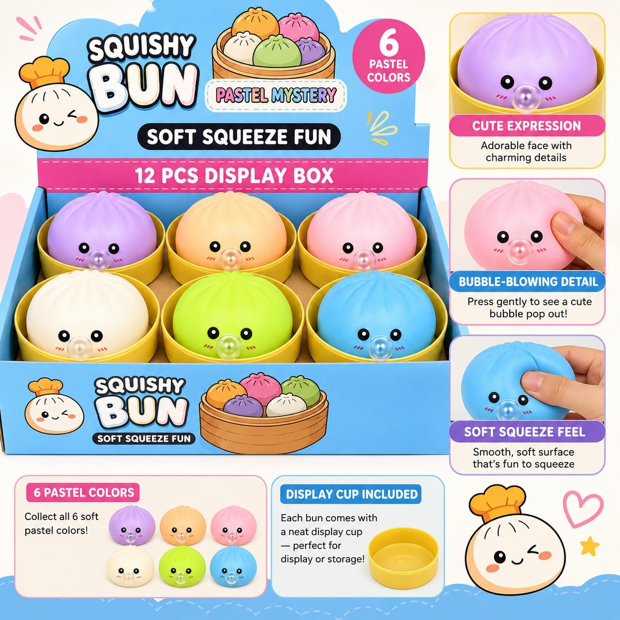 6 Pack Squeeze Bun Fidget Box — photo 3