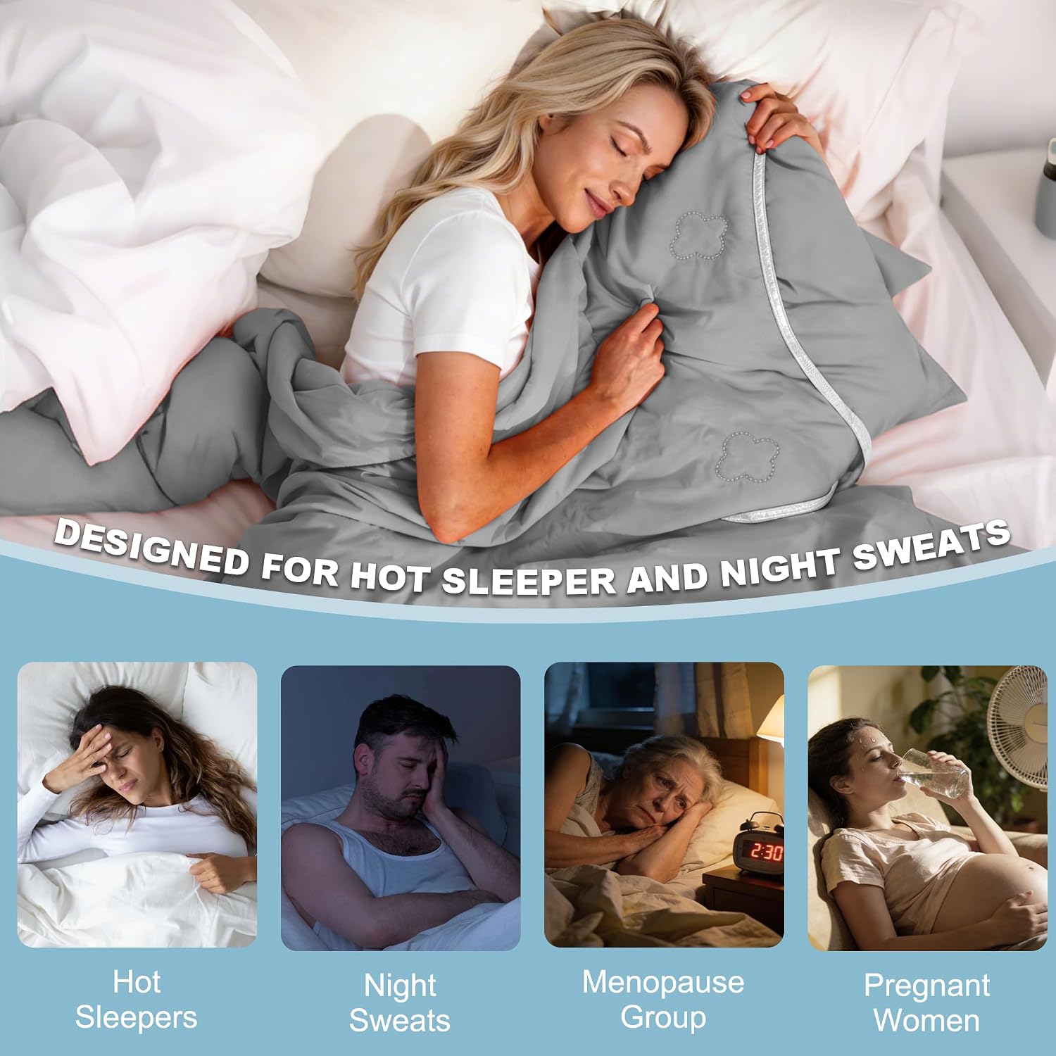 Cooling Blanket King(90"x104"), Double-Sided Cold Blanket for Hot Sleepers — photo 2