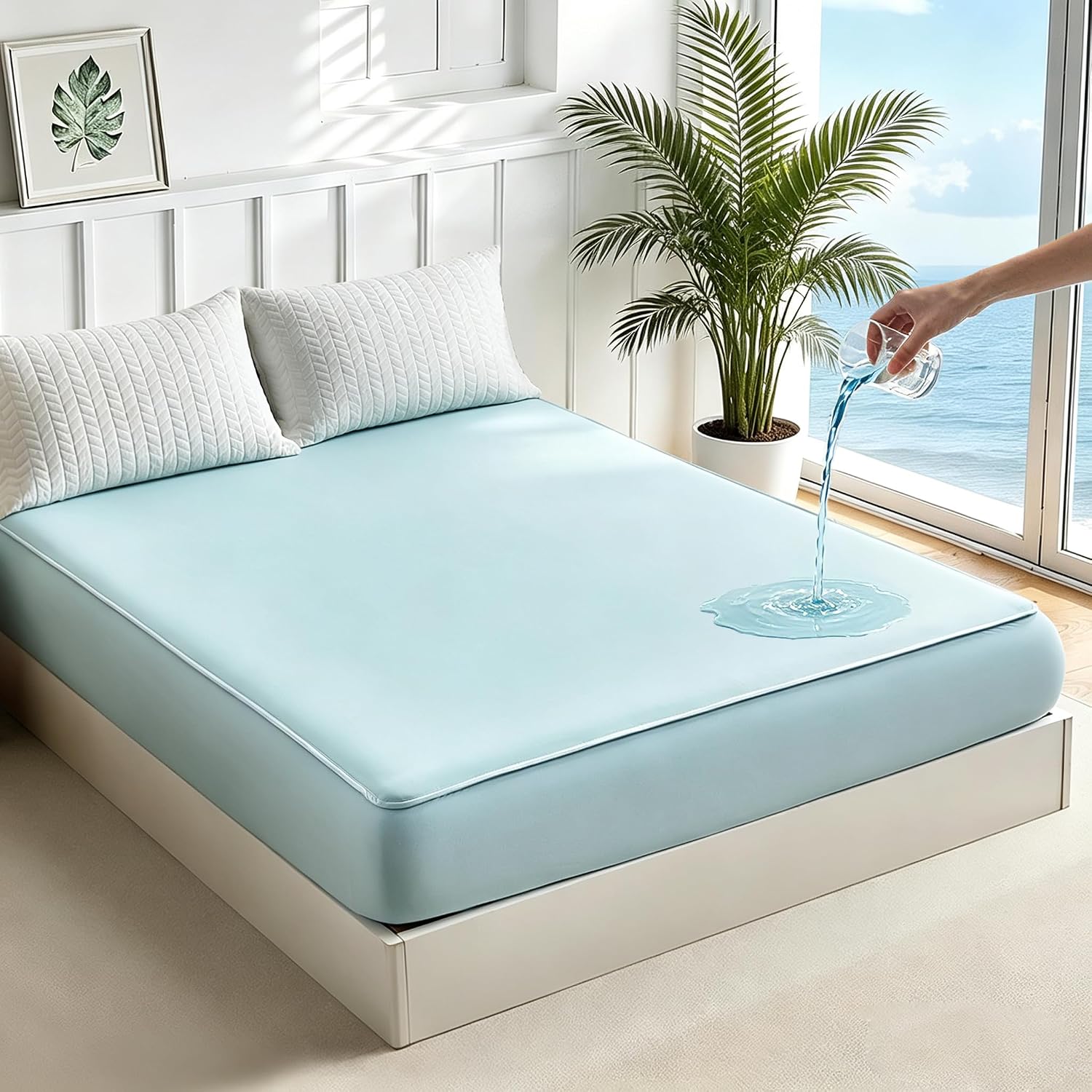 King Breathable Fitted Sheet King, Non-Slip ＆ Waterproof Sheets — photo 3